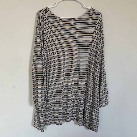 Maggie Barnes Women Plus Size 4X Multicolor Stripe Stretch Top Blouse - Picture 3 of 4